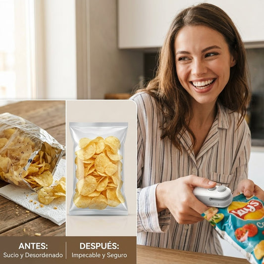 SELLADORA DE BOLSAS RECARGABLE PORTATIL